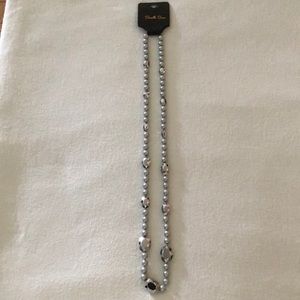 Gray Pearl and Crystal Neclace